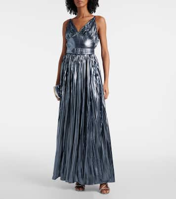Vestido de fiesta de lamé con cinturón | Rodarte