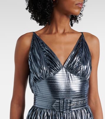 Vestido de fiesta de lamé con cinturón | Rodarte