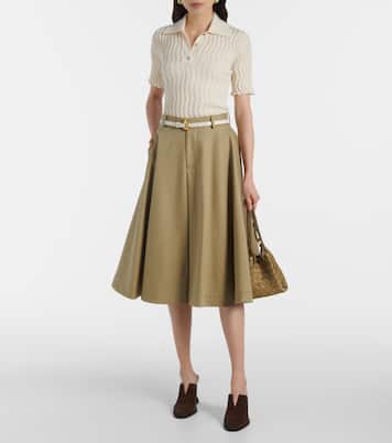Falda midi de algodón | Bottega Veneta