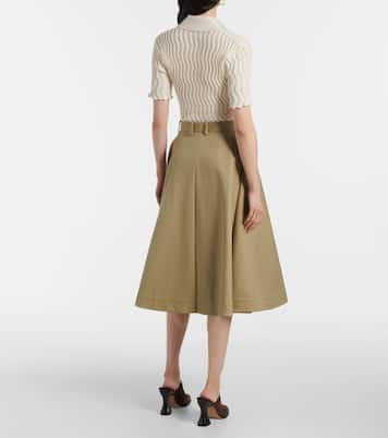 Falda midi de algodón | Bottega Veneta