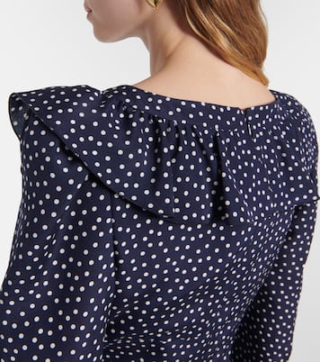 Abito lungo in seta a pois | Alessandra Rich