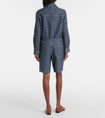 Chaqueta en denim con GG en jacquard | Gucci