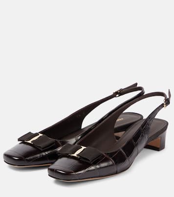 Rivada 30 croc-effect leather pumps | Ferragamo