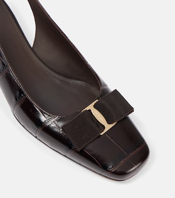 Rivada 30 croc-effect leather pumps | Ferragamo