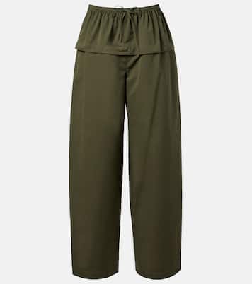 Peplum cotton tapered pants | Alaïa