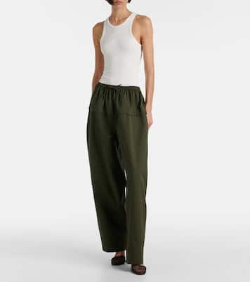 Peplum cotton tapered pants | Alaïa