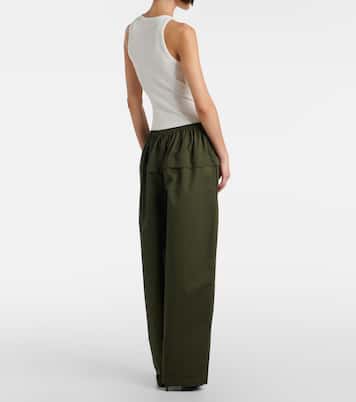 Peplum cotton tapered pants | Alaïa
