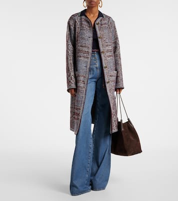 Cotton and wool-blend jacquard coat | Etro