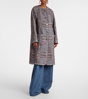Cotton and wool-blend jacquard coat | Etro