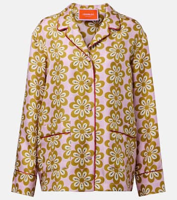Floral silk twill pijama shirt | La DoubleJ