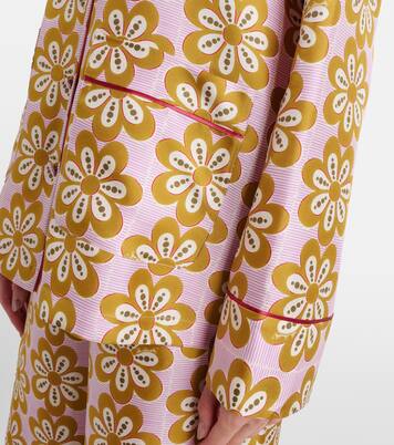 Floral silk twill pijama shirt | La DoubleJ