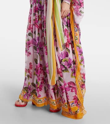 Caftán de seda floral con cinturón | Dolce&Gabbana