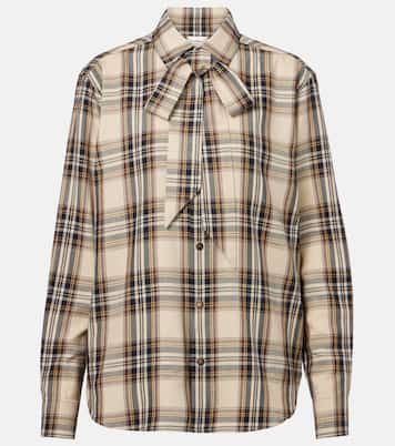 Chemise Cassandre en coton mélangé à carreaux | Saint Laurent