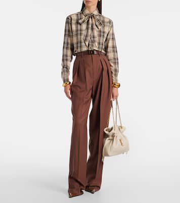 Chemise Cassandre en coton mélangé à carreaux | Saint Laurent