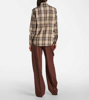 Chemise Cassandre en coton mélangé à carreaux | Saint Laurent