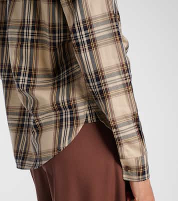 Chemise Cassandre en coton mélangé à carreaux | Saint Laurent