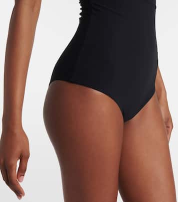 Floral-appliqué strapless swimsuit | Magda Butrym