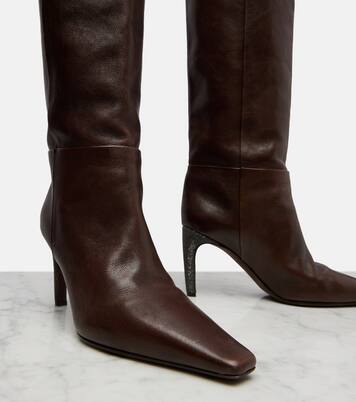 Monili leather knee-high boots | Brunello Cucinelli