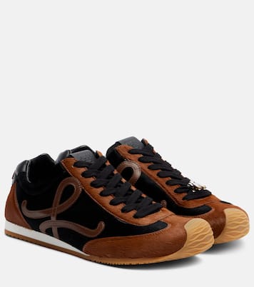 Ballet Runner 2.0 leather-trimmed calf hair sneakers | Loewe