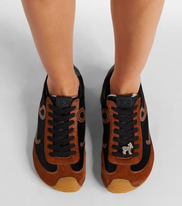 Ballet Runner 2.0 leather-trimmed calf hair sneakers | Loewe