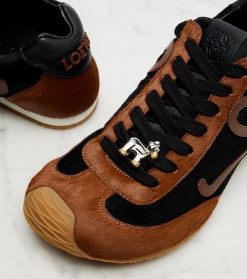 Ballet Runner 2.0 leather-trimmed calf hair sneakers | Loewe