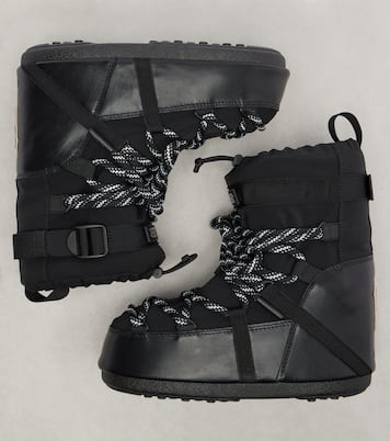 x Moon Boot Icon Low Gaiter 레더 트리밍 스노우 부츠 | Moncler Grenoble