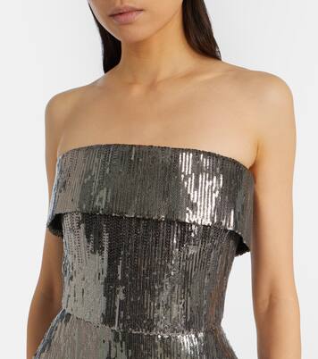 Sequined strapless bustier gown | Elie Saab