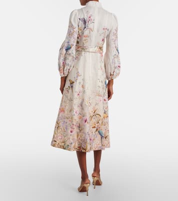 Bedrucktes Midikleid Rebellion aus Leinen | Zimmermann