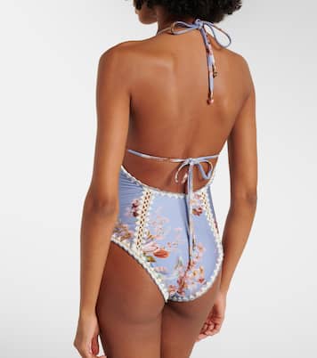 Awaken floral crochet-trimmed swimsuit | Zimmermann