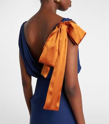 Bow-detail draped silk satin gown | Saint Laurent