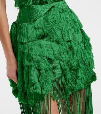 드레이프 프린지 미니스커트  | Xu Zhi