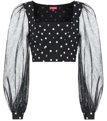 Rose polka-dot cotton-blend top | Staud
