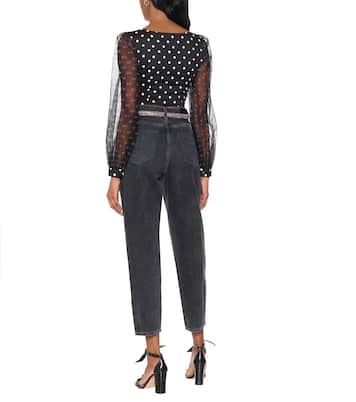 Rose polka-dot cotton-blend top | Staud