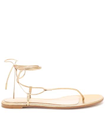 Sandalen Gwyneth aus Metallic-Leder | Gianvito Rossi