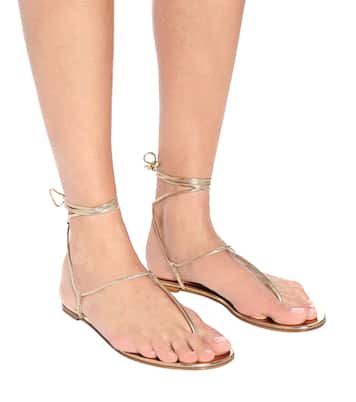Sandalen Gwyneth aus Metallic-Leder | Gianvito Rossi