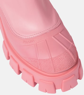 Stivali Monolith in pelle e shearling | Prada