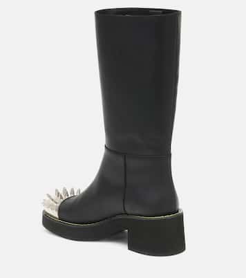 Stivali in pelle con borchie | Miu Miu