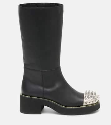 Stivali in pelle con borchie | Miu Miu