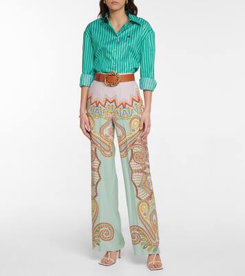 Pantalon à taille haute en soie | Etro
