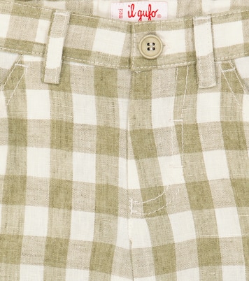 Baby checked linen shorts | Il Gufo