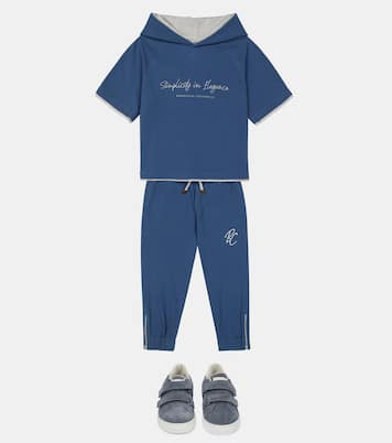 Camiseta de algodón con capucha | Brunello Cucinelli Kids