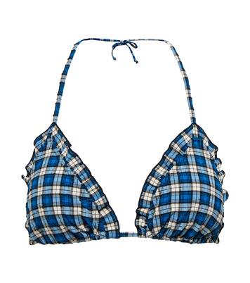 Kariertes Bikini-Oberteil | Ganni