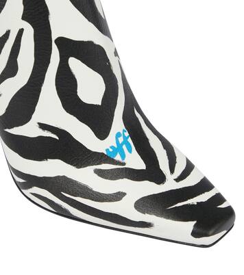 Allen zebra-print leather ankle boots | Off-White