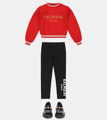 Logo提花初剪羊毛运动衫 | Balmain Kids