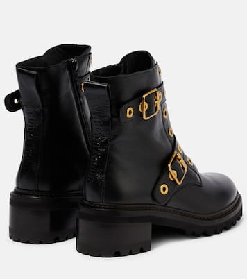 Embellished leather ankle boots | See By Chloé