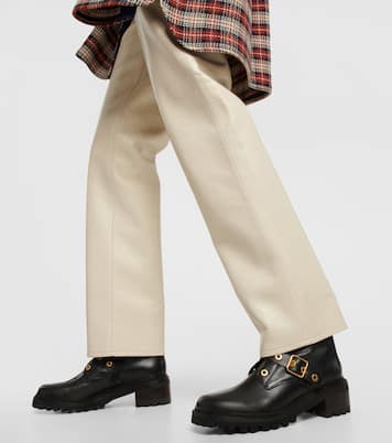 Embellished leather ankle boots | See By Chloé