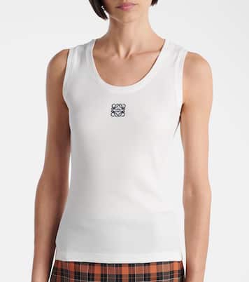 Tank top en mezcla de algodón con anagrama | Loewe