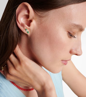 Boucles d’oreilles en or 14 carats, diamants et émeraudes | Sydney Evan