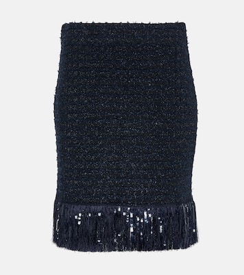 Mini-jupe en tweed de laine mélangée | Oscar de la Renta