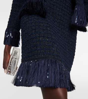 Mini-jupe en tweed de laine mélangée | Oscar de la Renta